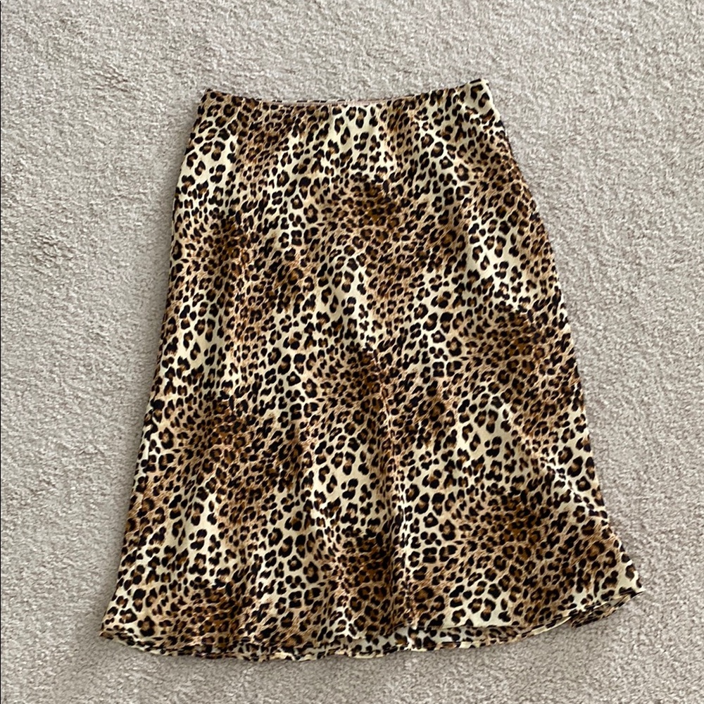 Socialite leopard midi A-line skirt